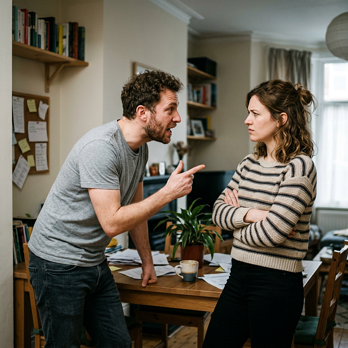    Муж стал очень агрессивным, только крики и оскорбления, все это при дочерях 3 и 10 лет. Что делать?