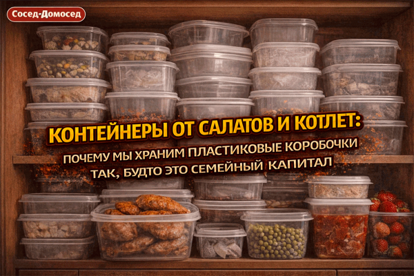 Контейнеры от салатов и котлет – почему мы храним пластиковые коробочки так, будто это семейный капитал 😄