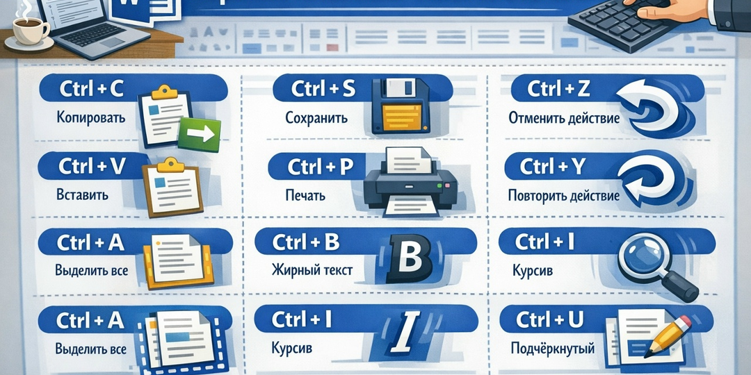 ⌨️ Секретное оружие офисного планктона: как горячие клавиши Word превращают работу в вальс