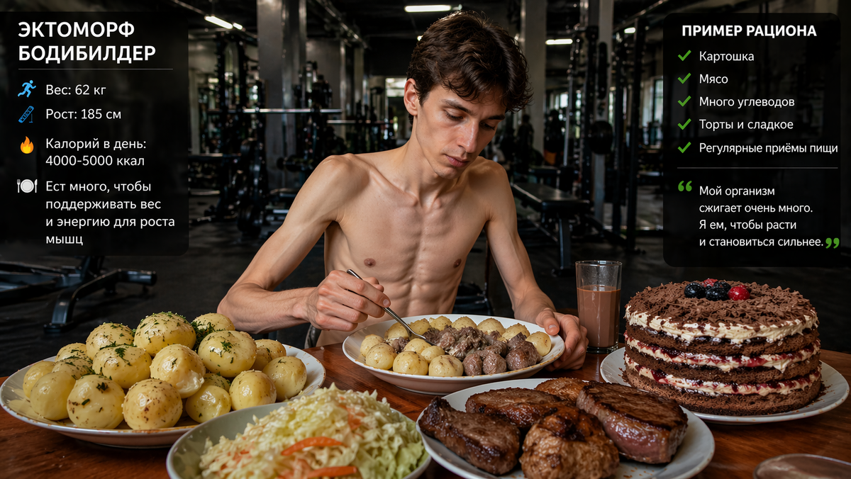 🏋️‍♂️ Меню для эктоморфа на максимальный набор массы и силы