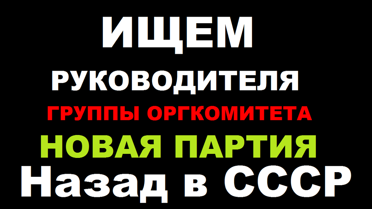 «Назад в СССР» - новая левая партия в России. 