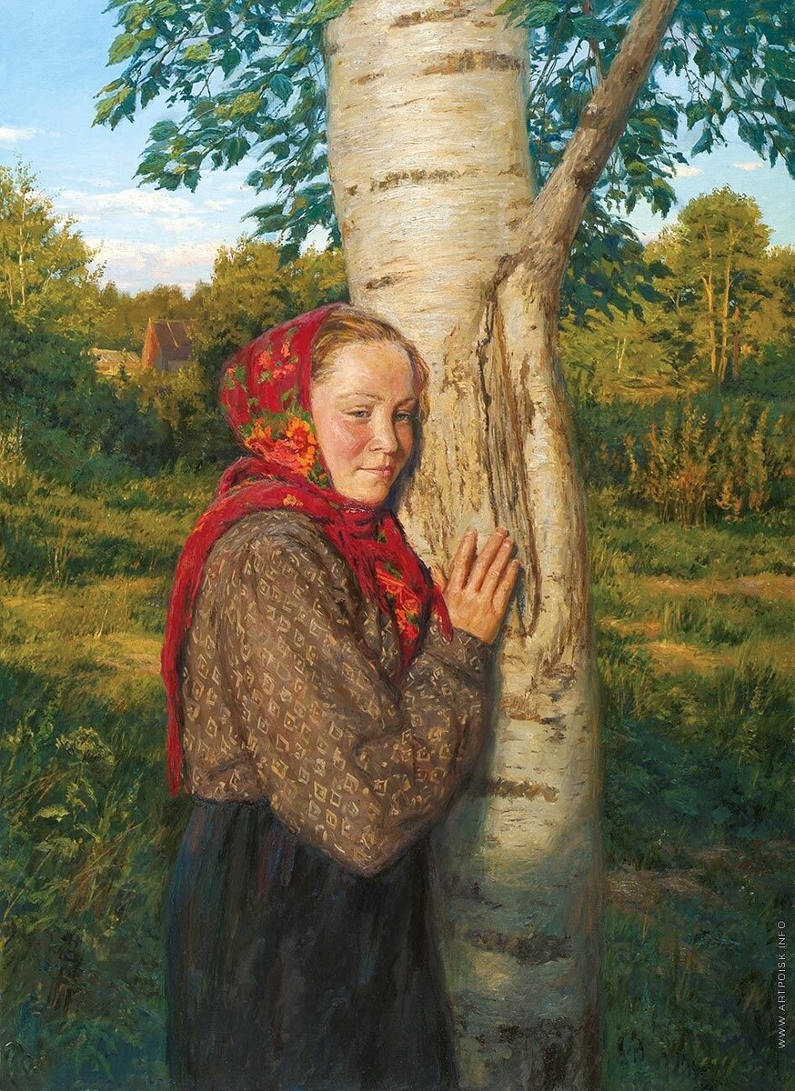 Художник Станислав Брусилов, картина «Русская береза»