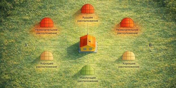 Расположение теплицы 