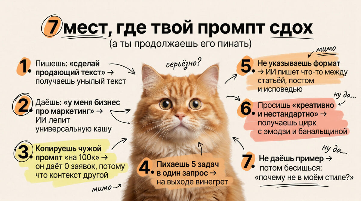 Вот чек-лист, который получился у меня с промптом ниже.