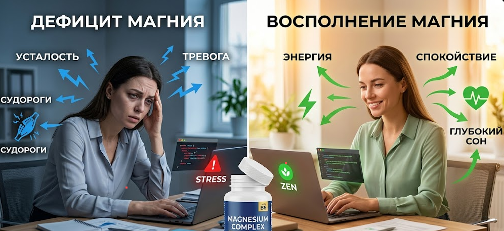 Главный минерал спокойствия и энергии: как дефицит магния незаметно разрушает организм и что будет, если его восполнить 🧘‍♀️⚡️