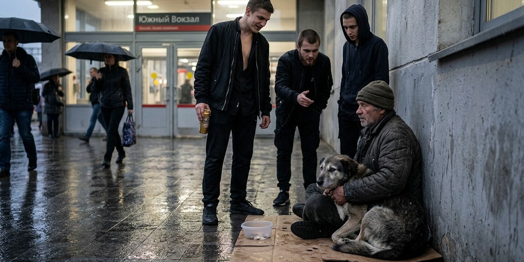 Трое парней решили покуражиться над нищим у вокзала. Он молчал, пока они не перешли черту