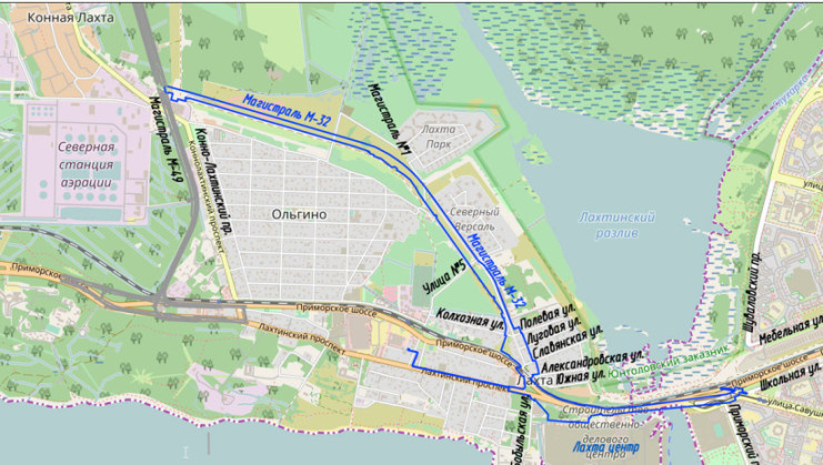 Источник https://nsp.ru/38814-ekspertiza-odobrila-proekt-magistrali-m-32-dlya-nee-mogut-snesti-doma-v-laxte