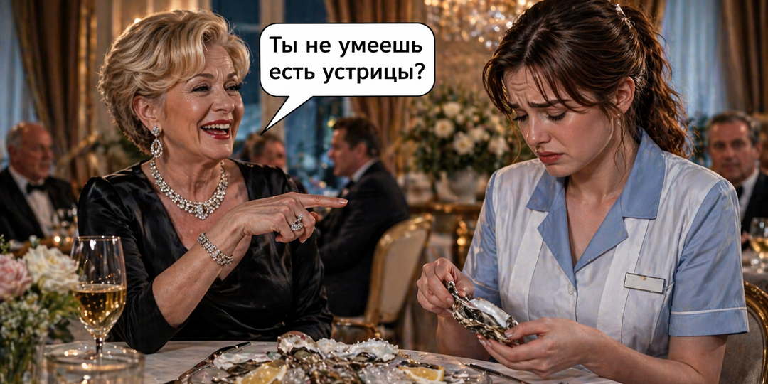 Ты не умеешь есть устрицы? – смеялась на знакомстве богатая мать, чтобы отвадить невесту санитарку…
