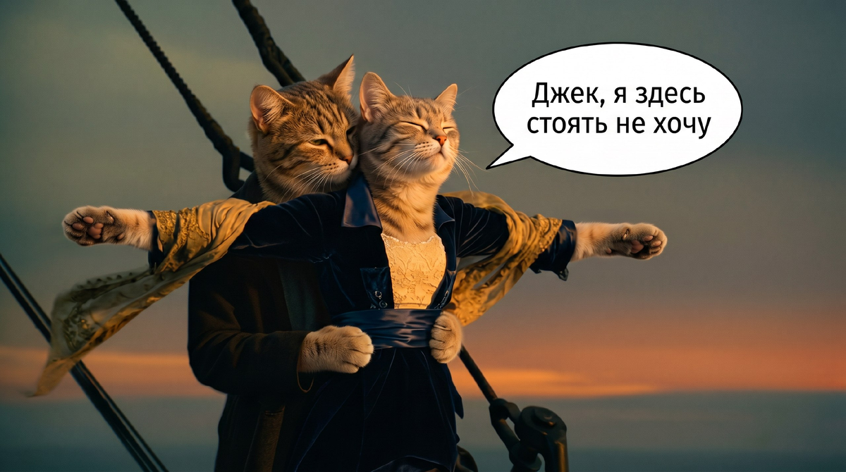 Кототитаник! В нем Джек и Роуз точно нашли бы место для обоих на той большой двери 