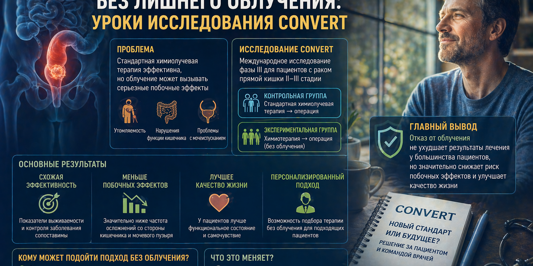 Как лечить рак прямой кишки без лишнего облучения: уроки исследования CONVERT