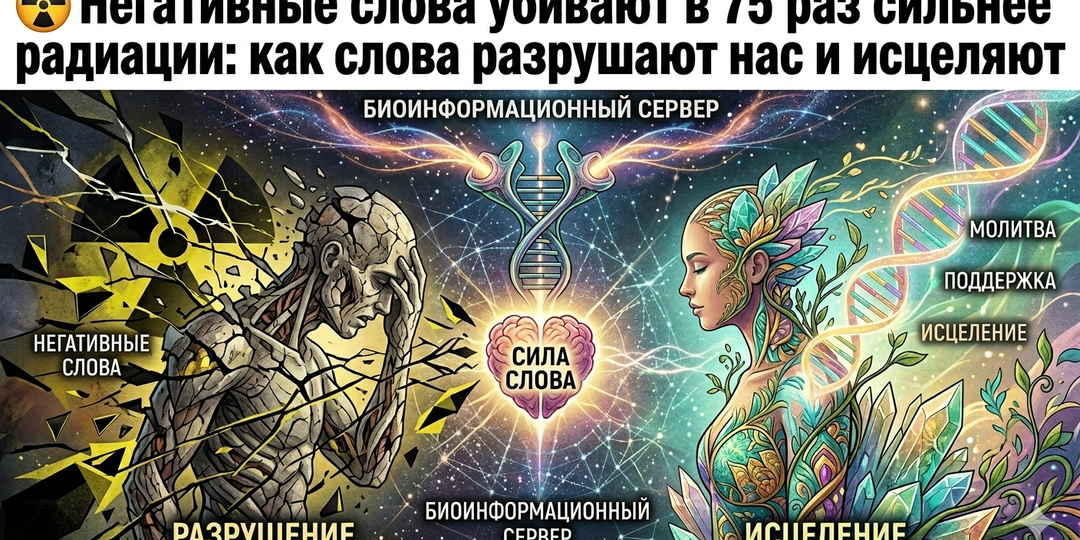 ☢️ Негативные слова убивают в 75 раз сильнее радиации: как слова разрушают нас и исцеляют