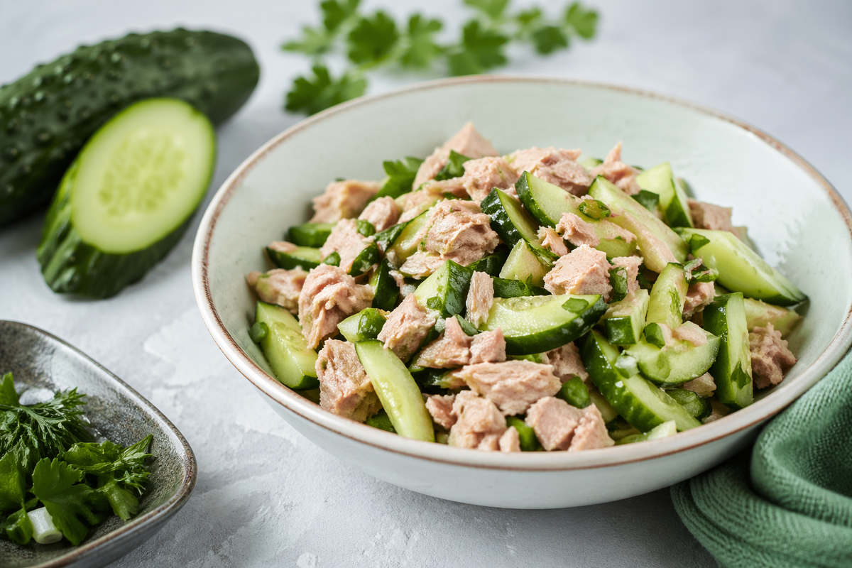 Салат с тунцом и овощами