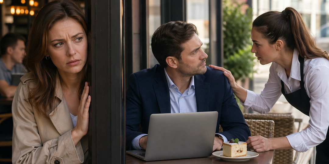 – Она ещё не знает, да? – спросила официантка мужа, а он не заметил меня за соседним столиком