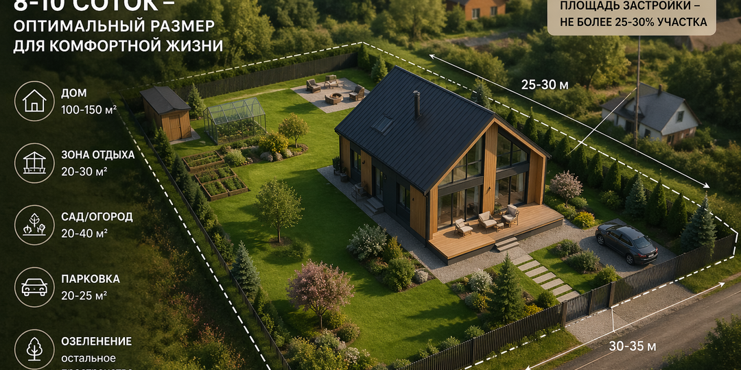 Оптимальный размер участка: сколько соток нужно для дома и комфортной жизни