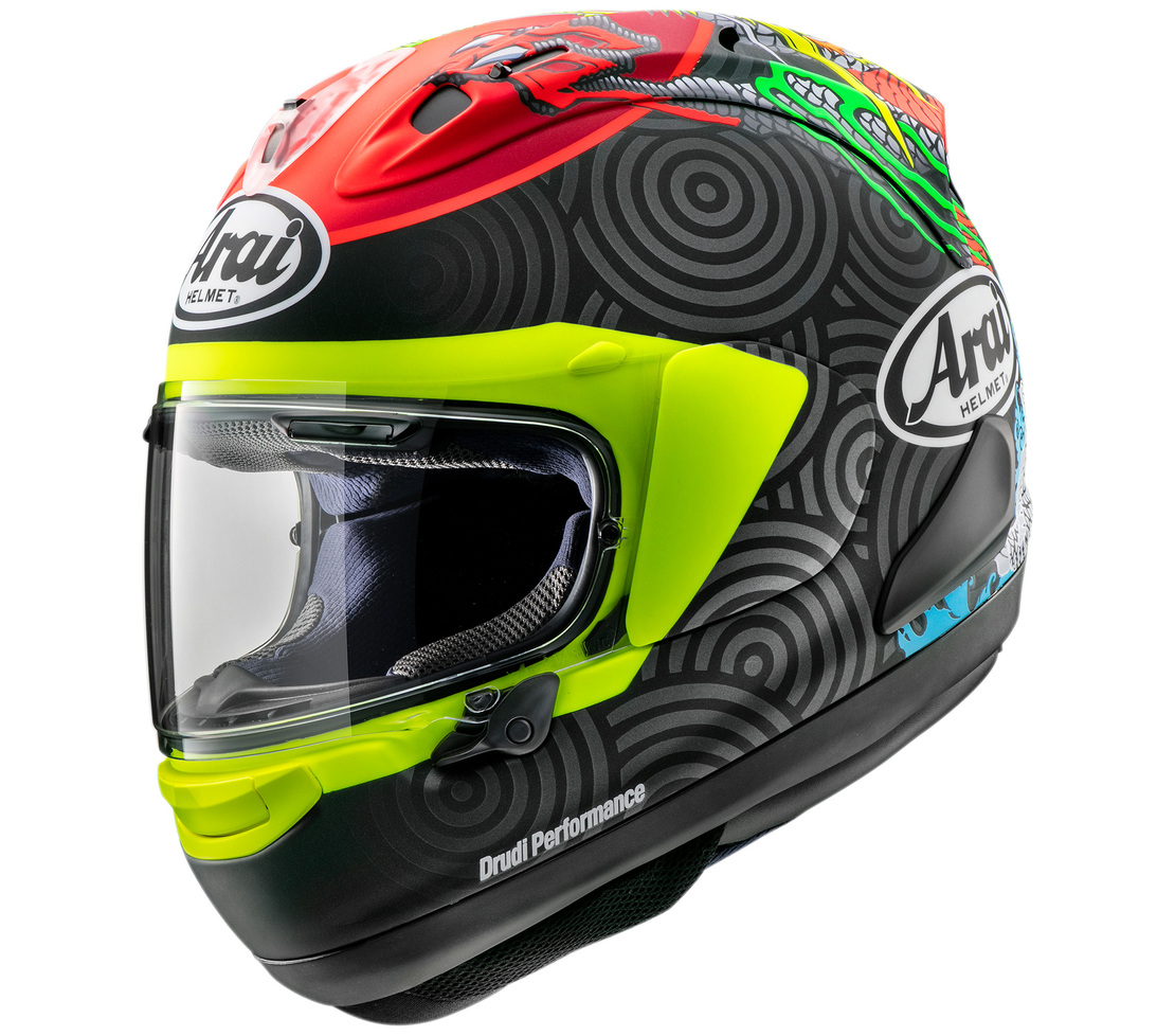 ARAI RX-7X TATSUKI FROST - дизайн этого шлема назван в честь японского мотогонщика Тацуки Судзуки.