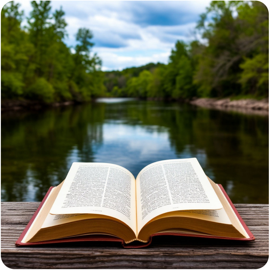 С книгой у реки