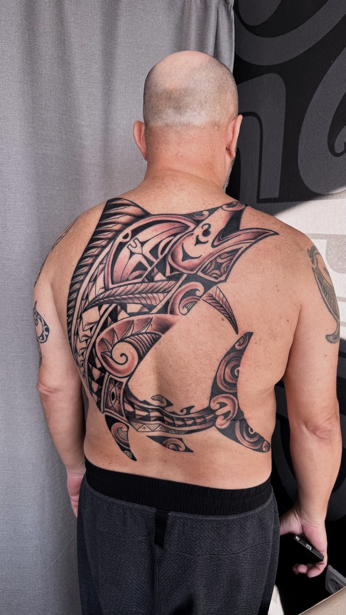 марлин в полинезийском стиле сделано в Орнамент