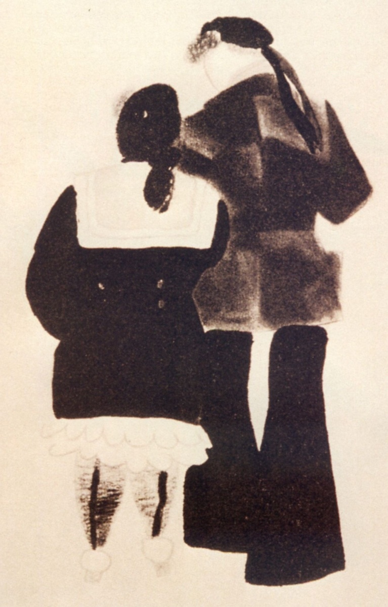    B. Лебедев. Матрос и девушка. Рисунок из серии "Панель революции". 1922 г. / Фото: из архива журнала "Родина"