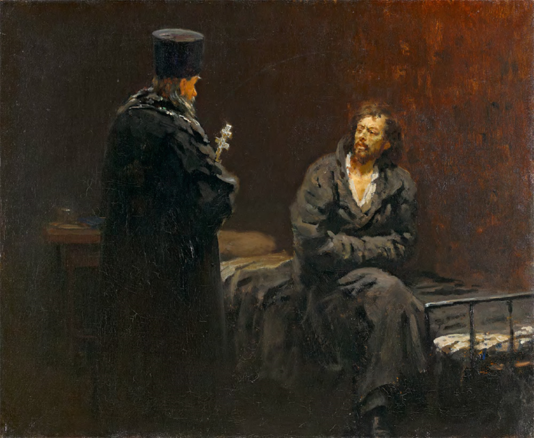 И.Е. РЕПИН. Перед исповедью. 1879–1885. Целый пласт творчества художника посвящен движения народников.