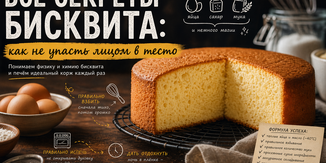 Все секреты бисквита: как не упасть лицом в тесто