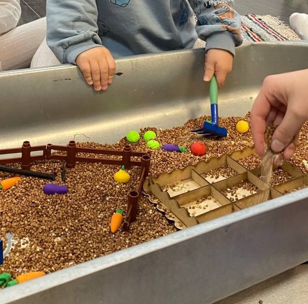 Сенсорная игра "Огород" на занятии в группе 2-3 года "Лисята"