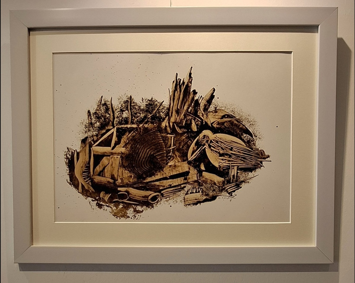 Работа Ахмета Чапара «На берегу пустыни времени» в экспозиции Khan Art Gallery.
