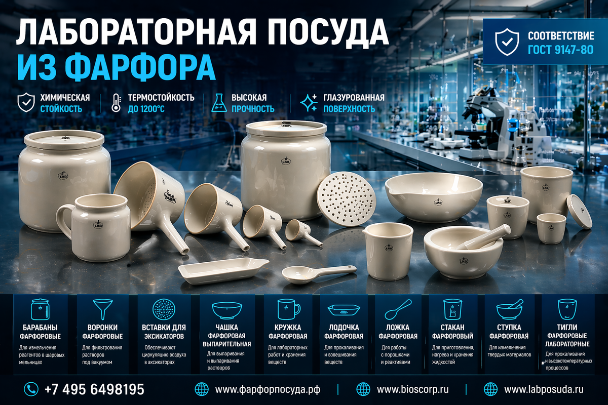 Лабораторная посуда из фарфора