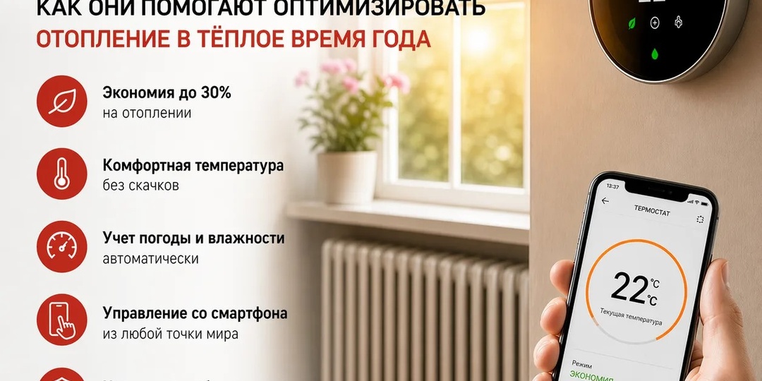 Умные термостаты: как они помогают оптимизировать отопление в тёплое время года!