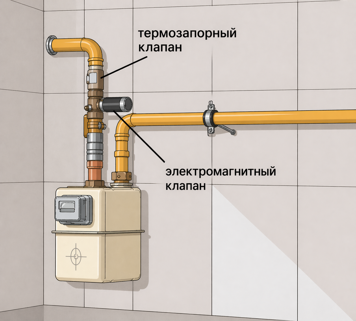При размещении электромагнитного клапана рядом с термозапорным возникает риск ложного срабатывания последнего из-за нагрева 
