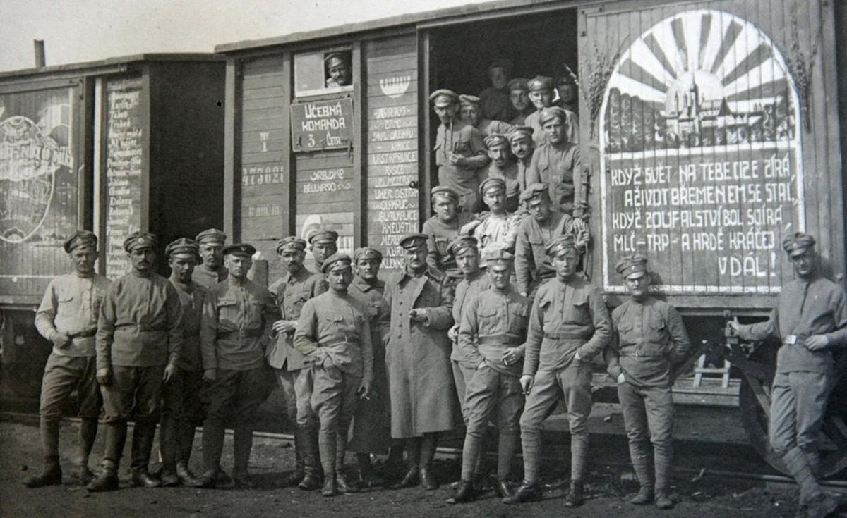 Солдаты Чехословацкого корпуса. Гражданская война в России, лето 1918 года.