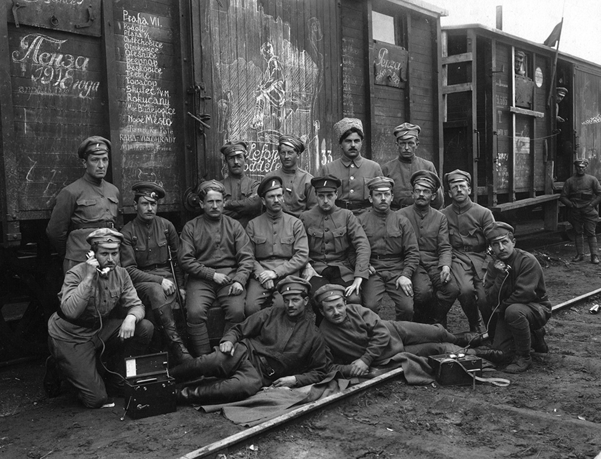 Телефонисты Чехословацкого корпуса, 1918 год.
