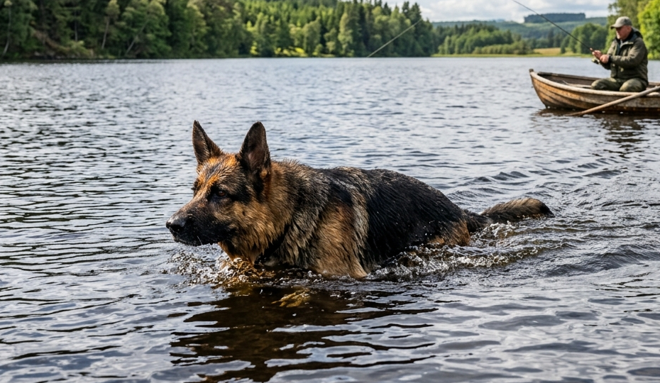 Пес каждый день уплывал на 4 км. Хозяин решил проследить - и не пожалел