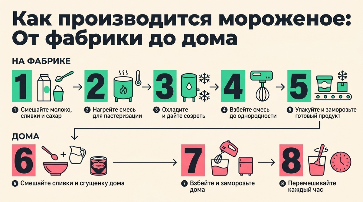 Как делают мороженое: от фабрики до дома  📷
