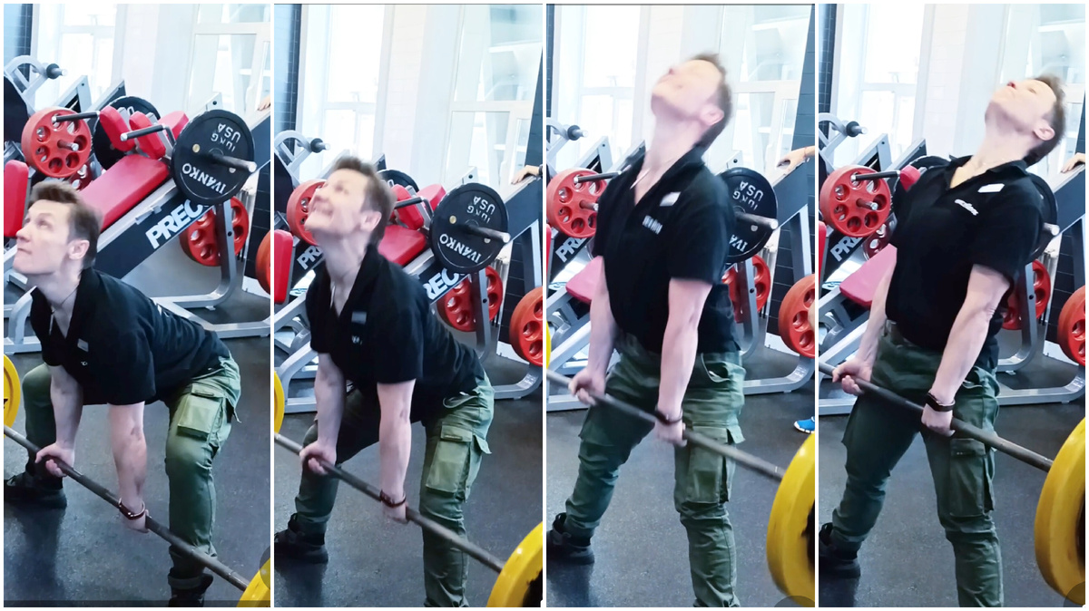 Срыв ногами (≈50%), и абсолютное отсутствие фазы работы одной спины.