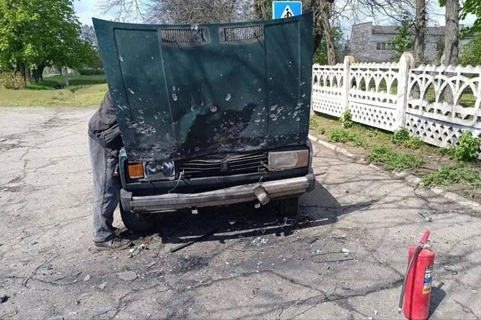    В селе Малая Лепетиха гражданский автомобиль подвергся атаке украинского беспилотного летательного аппарата. Фото: администрация Великолепетихского округа