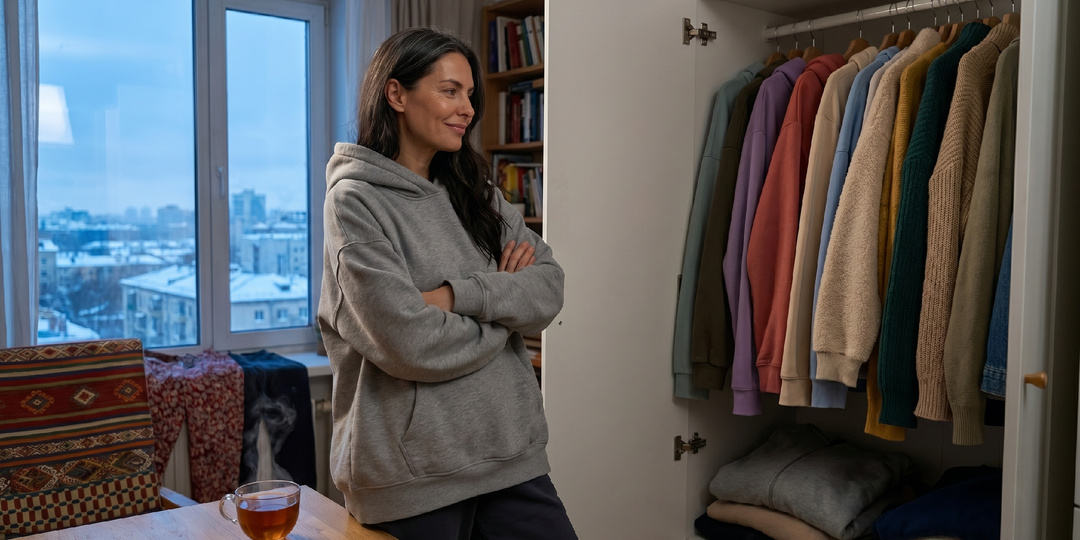 Как привычка «главное чтобы было тепло» после 50 превращает гардероб в набор балахонов без формы