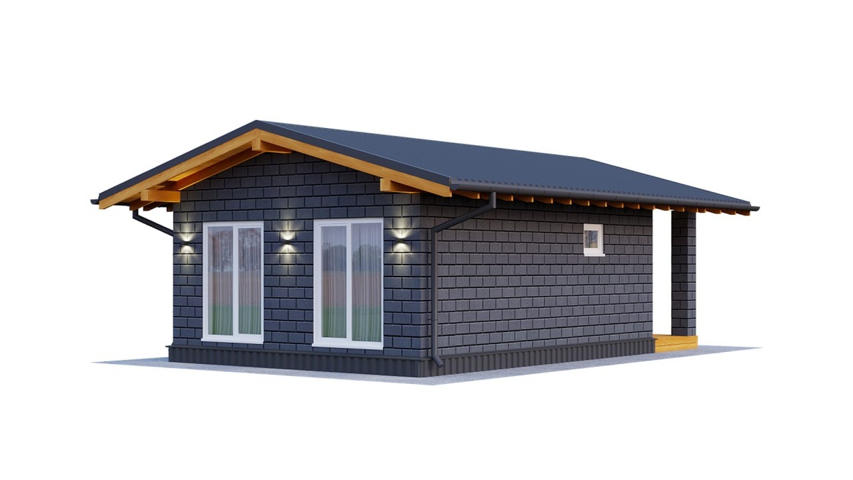 Дачный домик в стиле ЛОФТ из теплоблоков с круглогодичным проживанием: сочетание стиля и практичности!