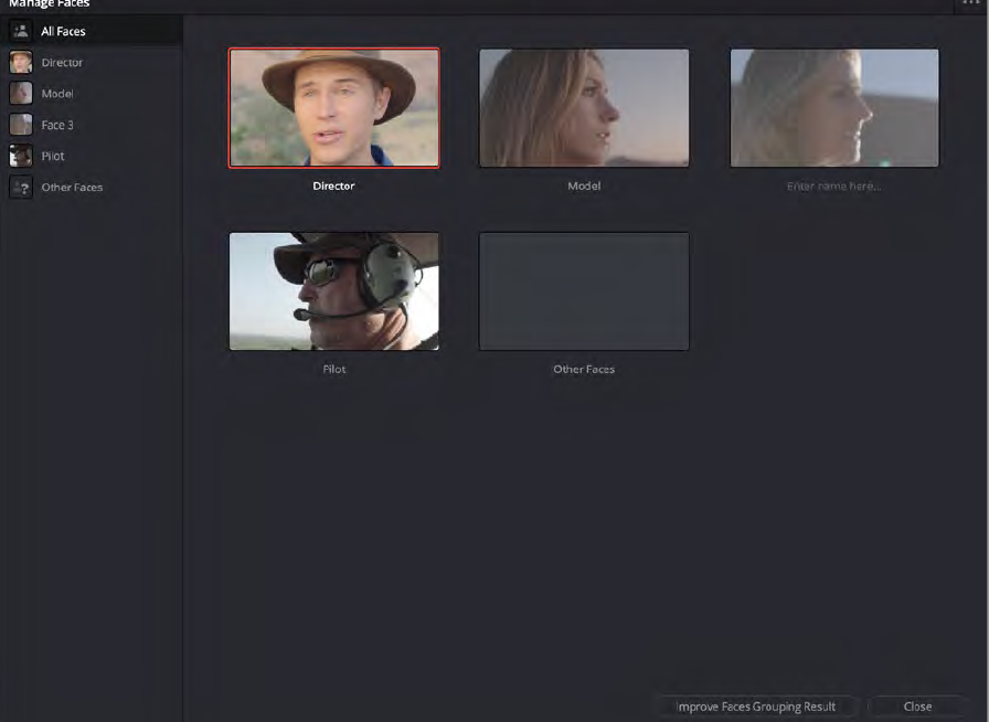 Поиск по лицам в материале