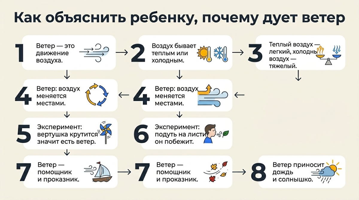 Как объяснить ребёнку, почему дует ветер  📷
