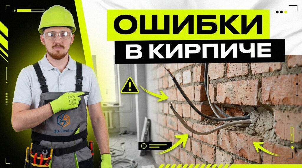    Этапы монтажа скрытой проводки в кирпичном доме 3DElectro
