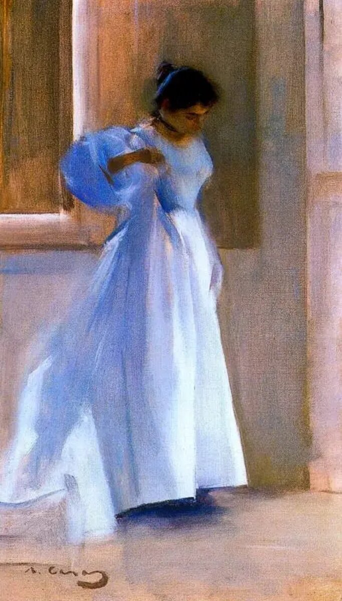 Рамон Касас "Женская фигура в интерьере" (1890-е)