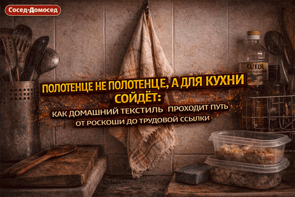 Полотенце не полотенце, а для кухни сойдёт – как домашний текстиль проходит путь от роскоши до трудовой ссылки 😄