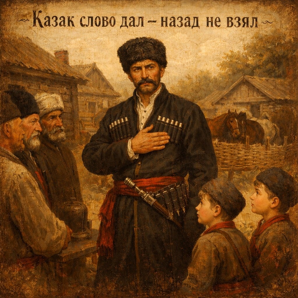 💬 «Казачьи поговорки» - слова, за которыми всегда стояло дело.

Сегодня поговорим о фразе:
«Казак слово дал - назад не взял».

Эта поговорка родилась в той среде, где слово ценилось не меньше, чем оружие. В казачьих станицах не всегда нужны были письменные договоры - многое держалось на доверии.

Сказал - значит пообещал. Пообещал - значит сделаешь.

Для казака слово было делом чести. Его давали не ради красивых речей, а как обязательство перед товарищами, семьёй, станицей. Нарушить слово - означало потерять уважение и доверие, а это в казачьей среде было одним из самых серьёзных ударов по репутации.

Эту поговорку часто произносили в важных моментах - при договорённостях, перед службой, в кругу, когда нужно было подчеркнуть серьёзность намерений. Она звучала как напоминание: прежде чем сказать - подумай, а сказав - держи.

Смысл её прост и в то же время очень глубокий. Настоящая сила человека - в умении отвечать за свои слова. Не громкость обещаний делает человека надёжным, а их выполнение.

И сегодня эта поговорка звучит не менее актуально. В мире, где слова иногда обесцениваются, особенно ценятся те, кто умеет держать обещания. Именно на таких людях строится доверие - в работе, в дружбе, в семье.

А как вы понимаете эту поговорку?
Согласны ли вы, что сегодня «держать слово» - это редкое и особенно ценное качество?

Напишите в комментариях 👇

#КазачьиПоговорки