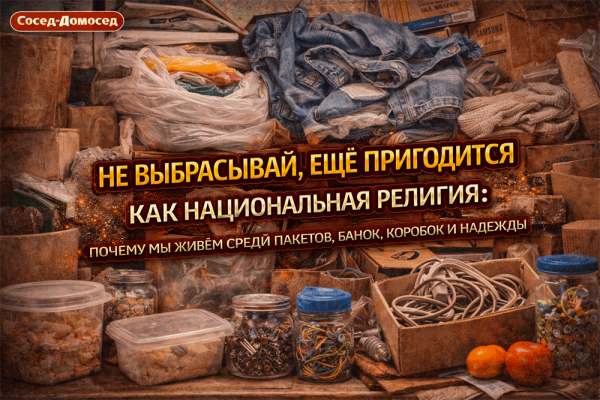 «Не выбрасывай, ещё пригодится» как национальная религия – почему мы живём среди пакетов, банок, коробок и надежды 😄