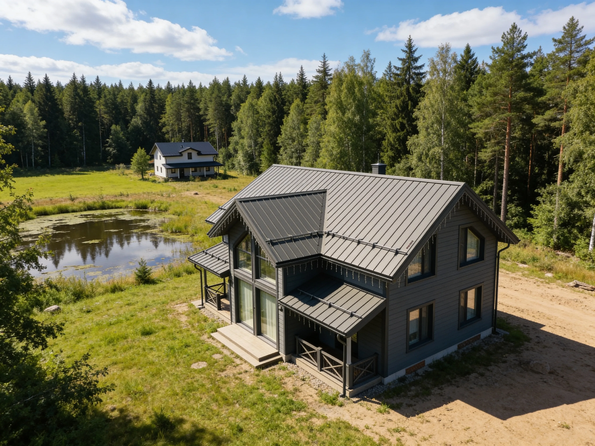 Идеальный фальц. Двойной отгиб, плотное прилегание, ни одного самореза. Такая кровля не потечёт через 10 лет и не потребует ремонта через 20. Сделано на века.