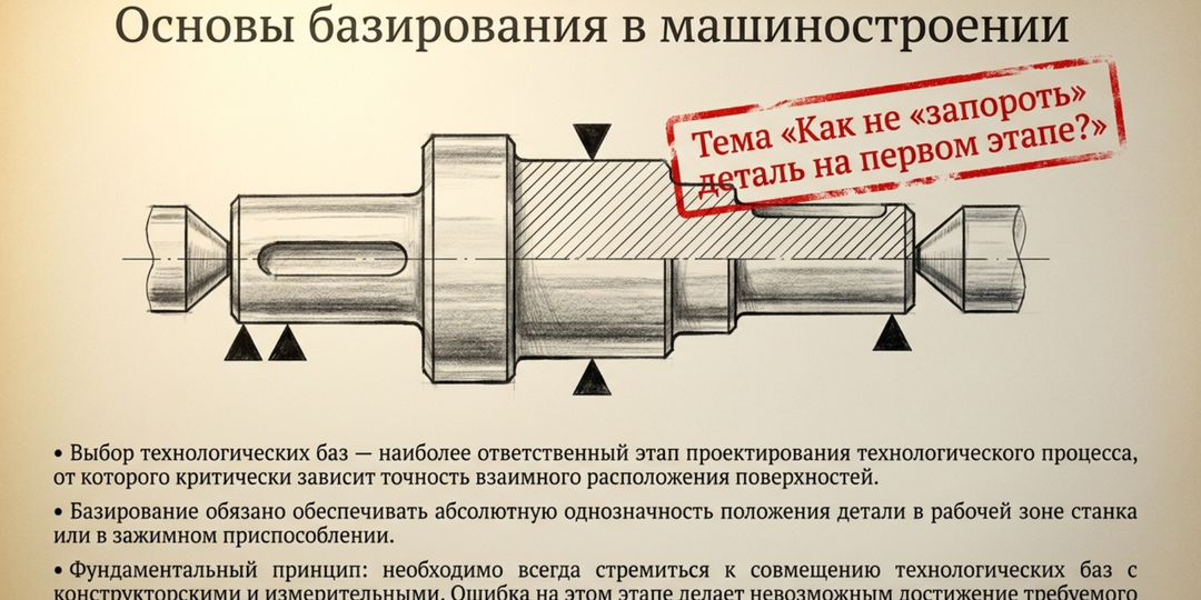 Как не «запороть» деталь на первом этапе? Секреты базирования при разработке техпроцесса обработки детали!