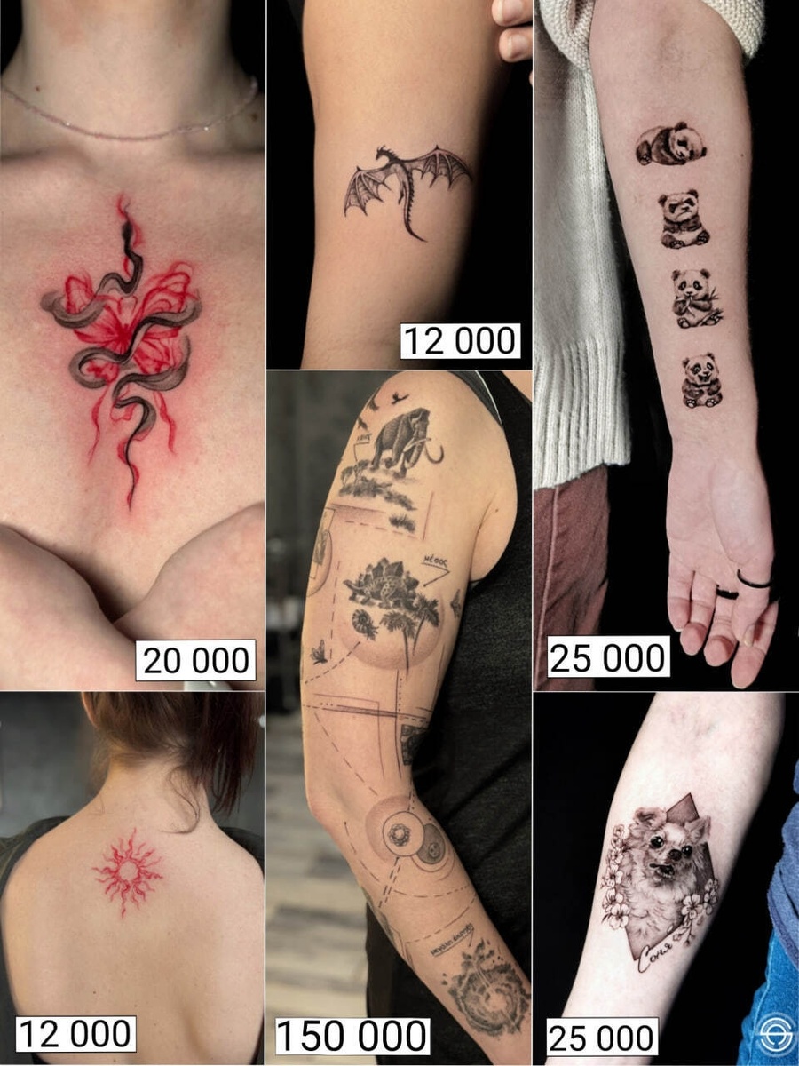 Цены на татуировки в моей студии в Москве