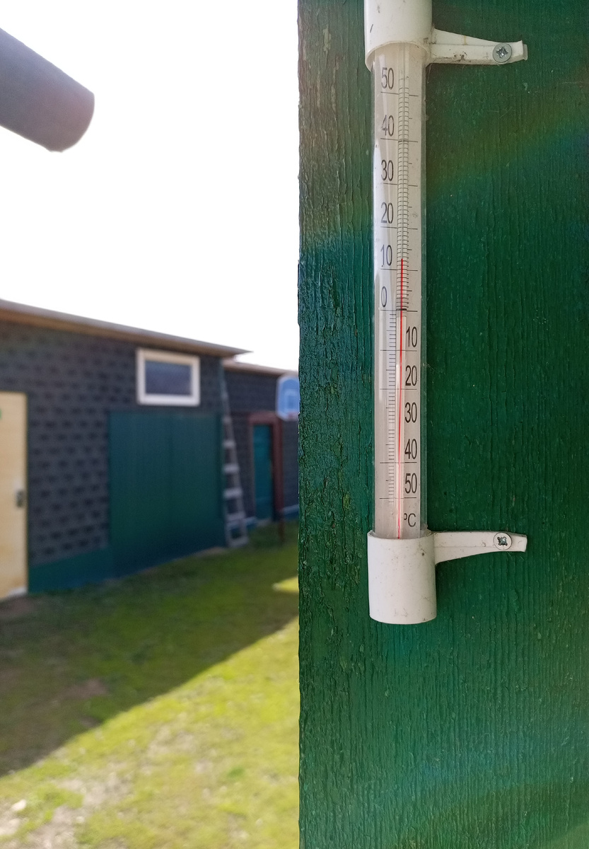 В тени утром было 7 градусов тепла.