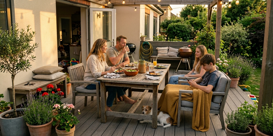 Летняя зона, которой пользуются, а не просто любуются из окна