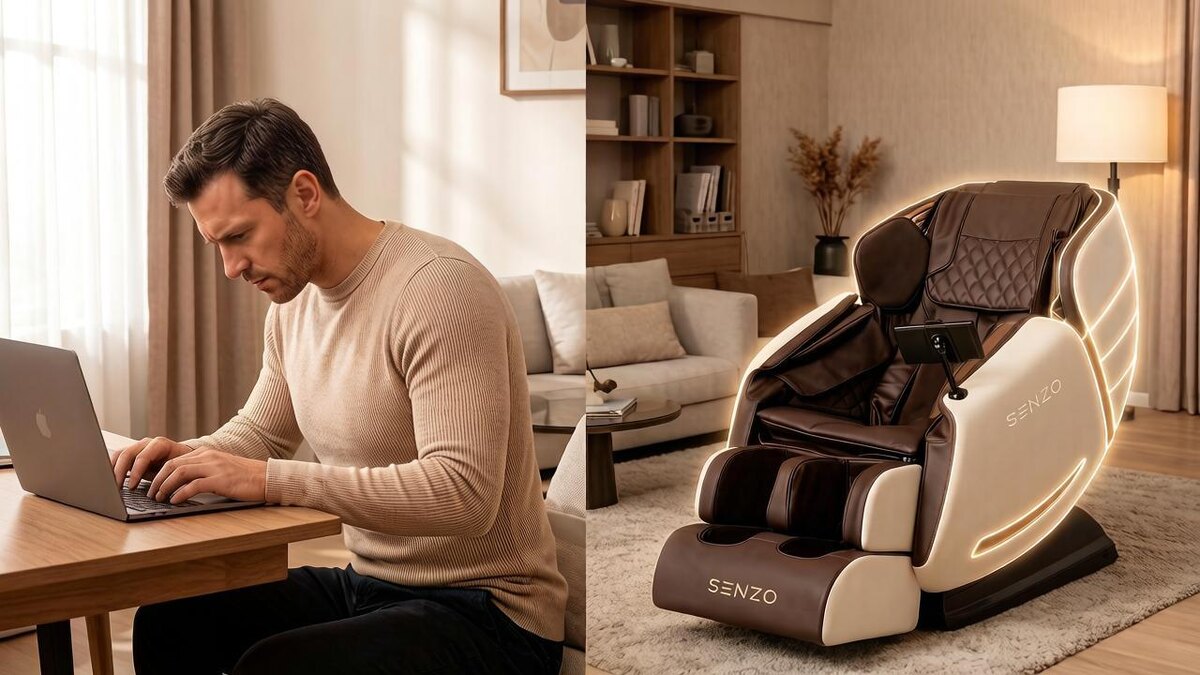 Усталость и боль в спине остались позади благодаря массажному креслу Senzo. Расслабьтесь и почувствуйте разницу! 🌟
